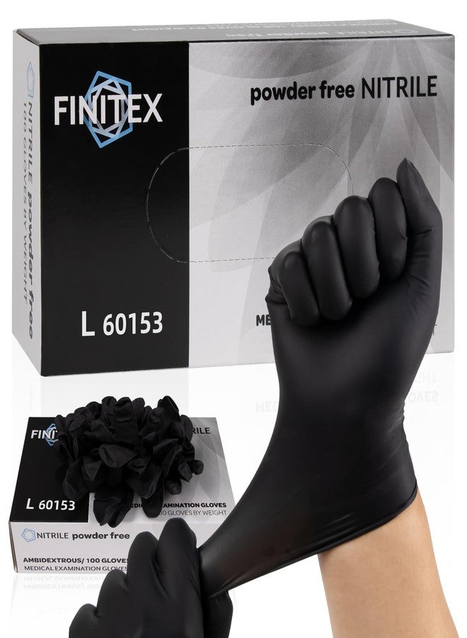 FINITEX Nitrile Disposable Latex Free Gloves Black - 3.5mil 100PCS Powder Free Gloves Cleaning Medical Exam Food Gloves (Medium) - Image 1