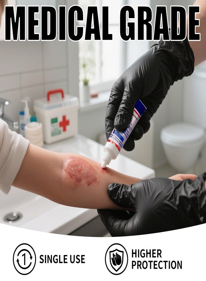 FINITEX Nitrile Disposable Latex Free Gloves Black - 3.5mil 100PCS Powder Free Gloves Cleaning Medical Exam Food Gloves (Medium) - Image 2