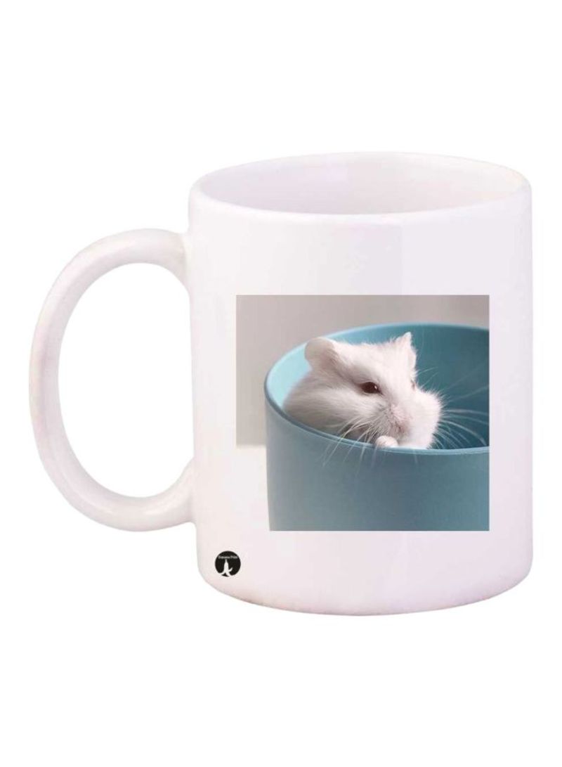 RKN Hamster Printed Coffee Mug White/Blue Standard Size
