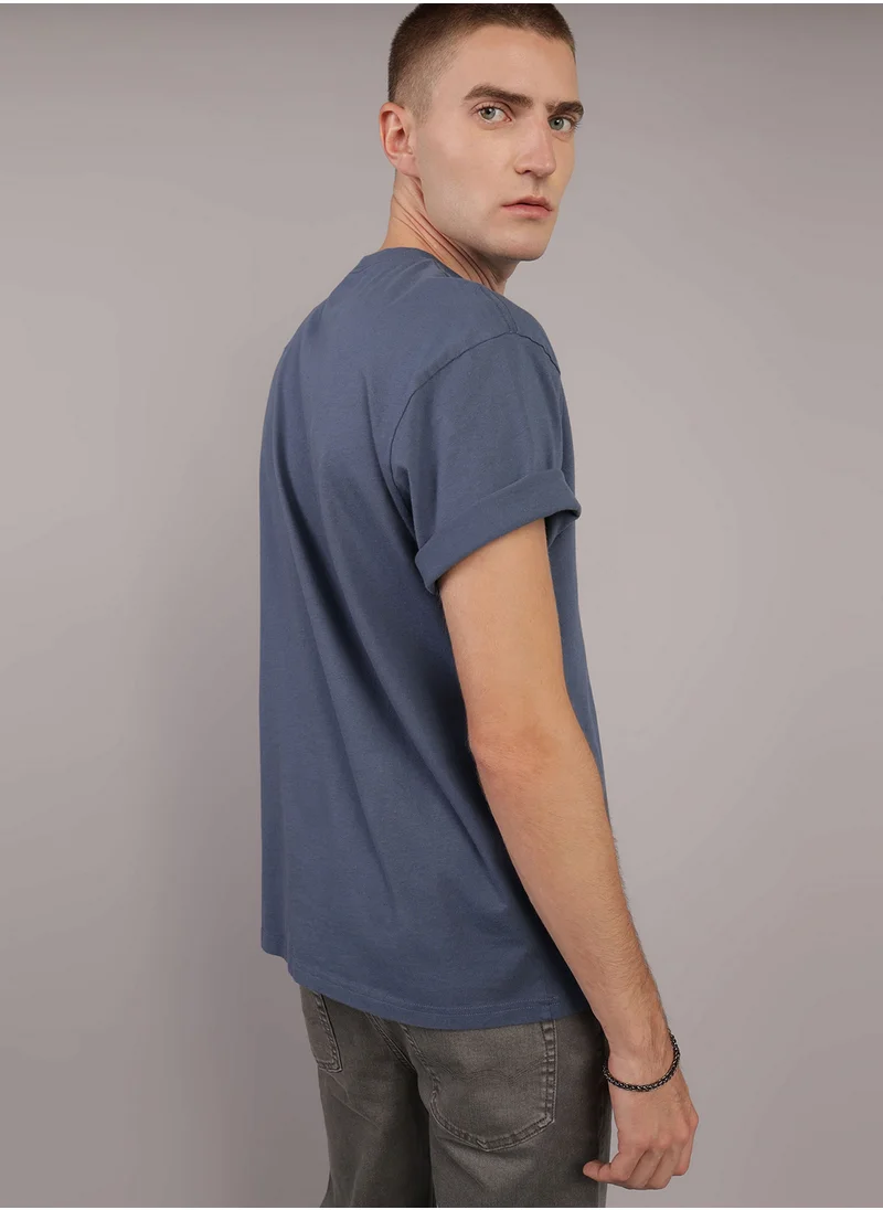American Eagle Embroidered Crew Neck Graphic T-Shirt