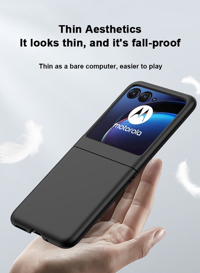 أوشن موتورولا رازر 50 الترا الهاتف المحمول شل ، رقيقة جدا من الصعب الكمبيوتر المحمول شل ، ماتي المغلفة الغطاء الخلفي ، موتورولا رازر 50 الترا المضادة للخدش والصدمة المضادة للسقوط حماية شل ، أسود - Image 2