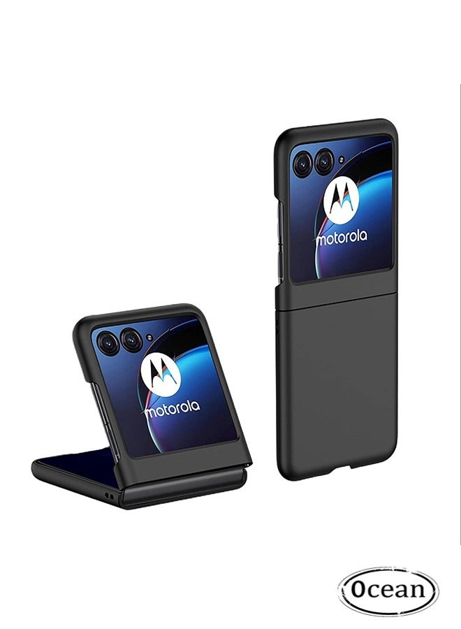 أوشن موتورولا رازر 50 الترا الهاتف المحمول شل ، رقيقة جدا من الصعب الكمبيوتر المحمول شل ، ماتي المغلفة الغطاء الخلفي ، موتورولا رازر 50 الترا المضادة للخدش والصدمة المضادة للسقوط حماية شل ، أسود - Image 1