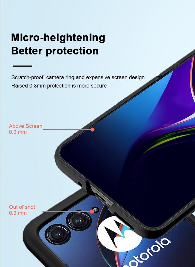 أوشن موتورولا رازر 50 الترا الهاتف المحمول شل ، رقيقة جدا من الصعب الكمبيوتر المحمول شل ، ماتي المغلفة الغطاء الخلفي ، موتورولا رازر 50 الترا المضادة للخدش والصدمة المضادة للسقوط حماية شل ، أسود - Image 4