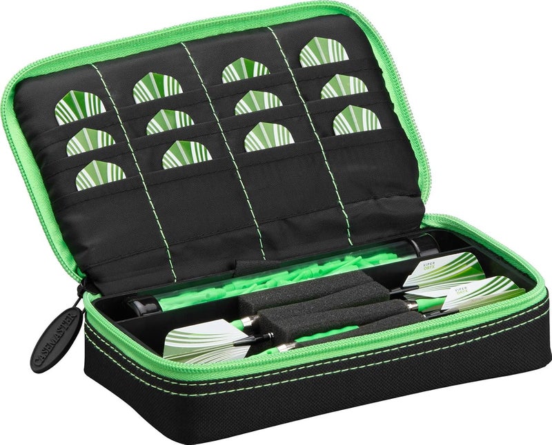 CASEMASTER Plazma Dart Case for Soft and Steel Tip Darts, Holds 3 Darts and Features Built-In Storage Tube and Pockets for Flights, Tips, Shafts, and Personal Items - Image 1