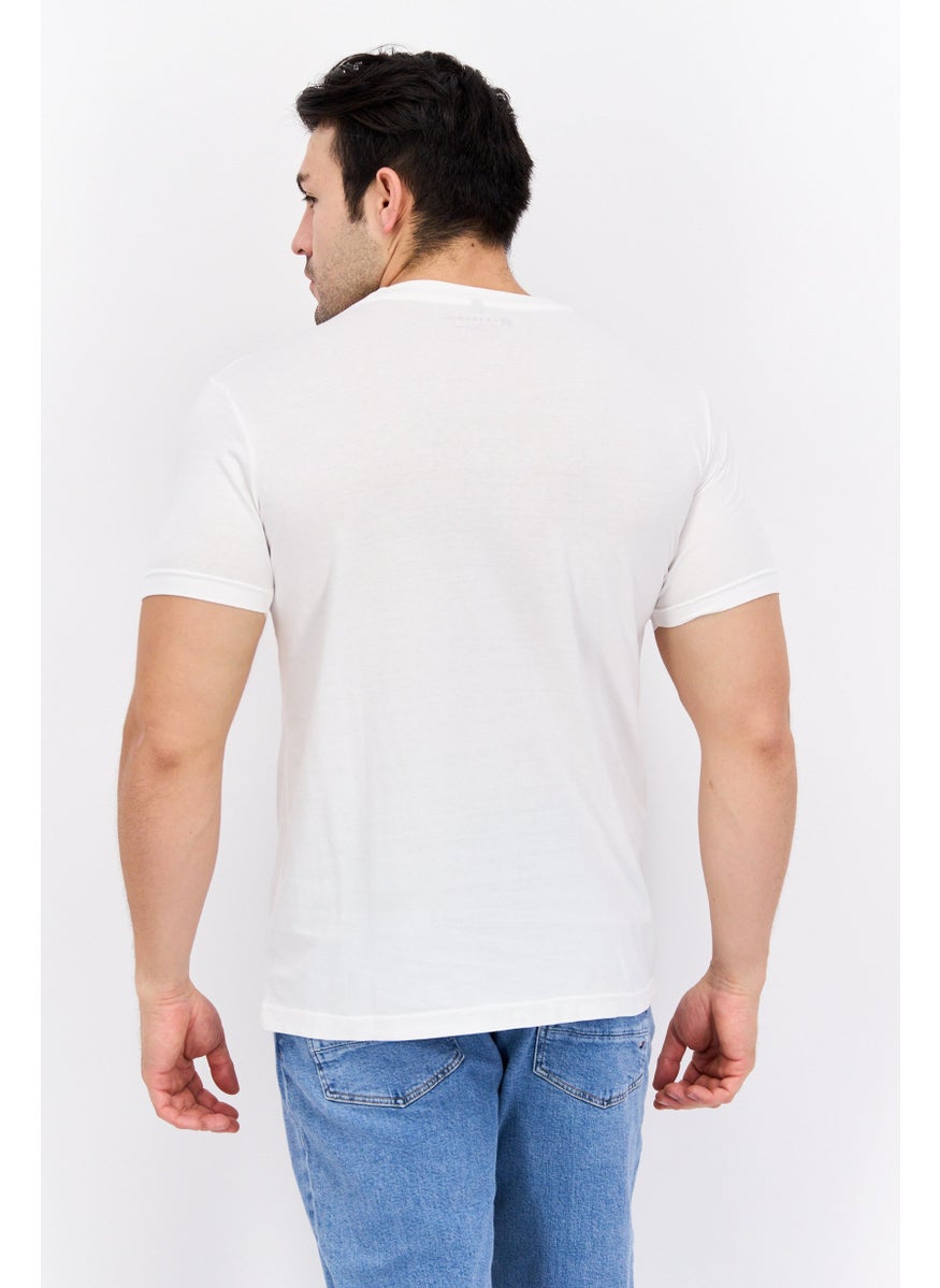 Free Soul - Men Round Neck Short Sleeve Graphic Print Troon T-Shirt, White - Image 1