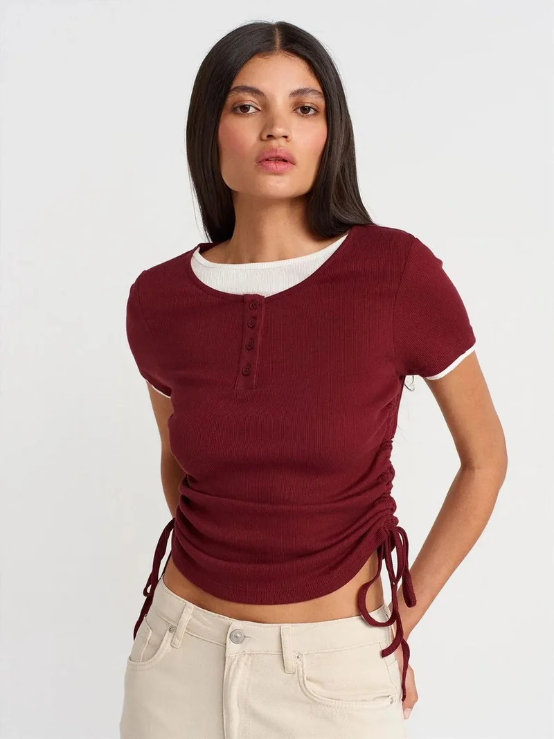 ديلفين Dilvin Women's Cotton Slim Fit Crew Neck T-Shirt