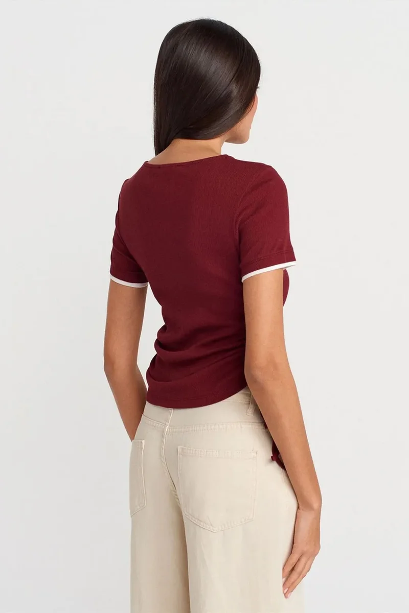 ديلفين DILVIN Women's Cotton Slim Fit Crew Neck T-Shirt