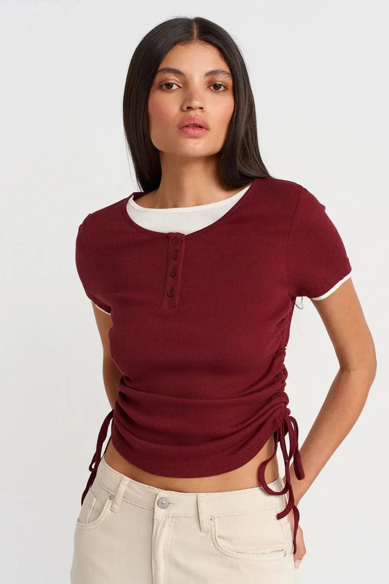 ديلفين DILVIN Women's Cotton Slim Fit Crew Neck T-Shirt