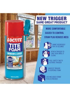 Loctite Loctite Tite Foam Windows & Door PU sealant(White), Expanding Foam for Windows and Door Gaps Filling, Keeps dust and pests aways, DIY Dries Fast, Waterproof no Shrinkage Easy Application, 340g  - Image 2