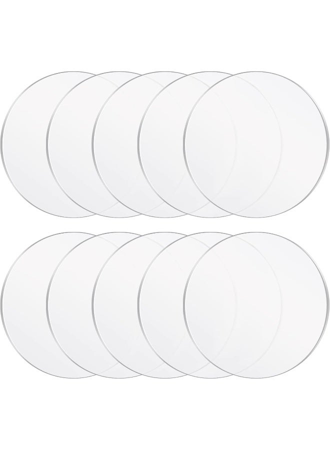 TPGP 10 Pieces Clear Circle Acrylic Sheet Round Plexiglass Disc Blank Circle Plastic Blank Disc Ornaments for Cake Holders Coasters Picture Frame Painting Art Project DIY Crafts Protection(8 Inches) - Image 1