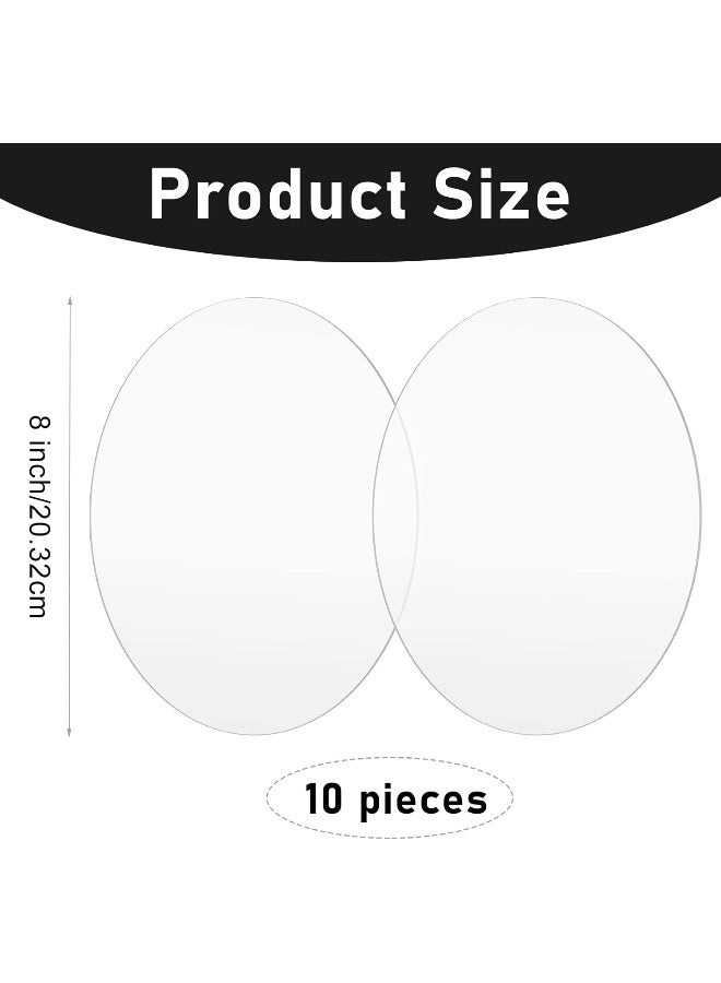 TPGP 10 Pieces Clear Circle Acrylic Sheet Round Plexiglass Disc Blank Circle Plastic Blank Disc Ornaments for Cake Holders Coasters Picture Frame Painting Art Project DIY Crafts Protection(8 Inches) - Image 2