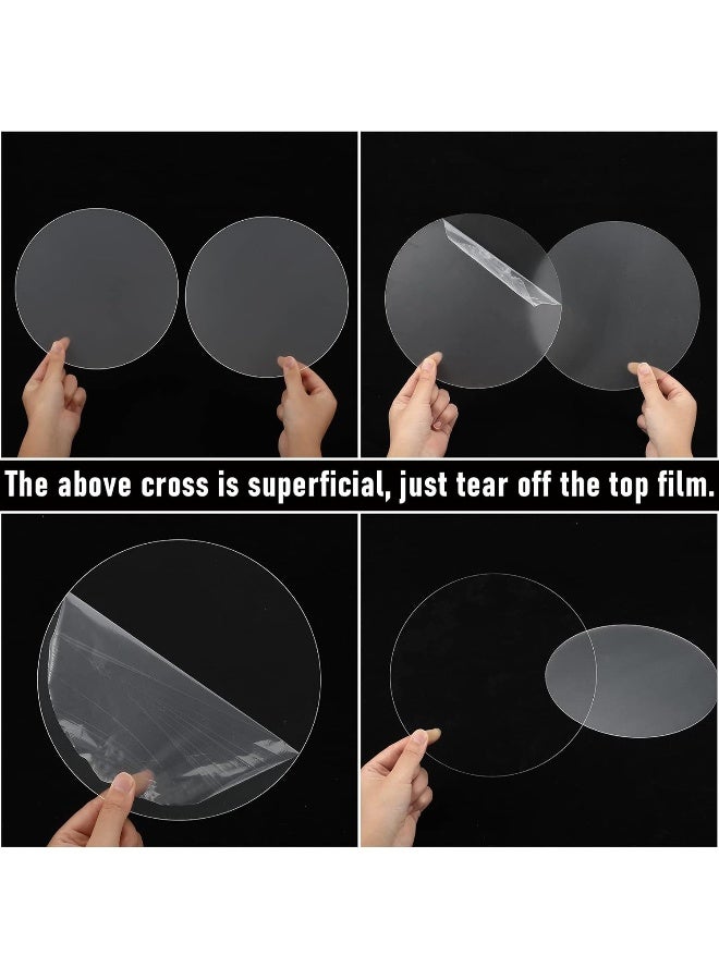 TPGP 10 Pieces Clear Circle Acrylic Sheet Round Plexiglass Disc Blank Circle Plastic Blank Disc Ornaments for Cake Holders Coasters Picture Frame Painting Art Project DIY Crafts Protection(8 Inches) - Image 3