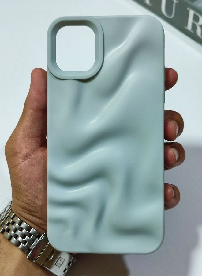 Premium Matte Case Compatible with iPhone 11 Pro Max, Featuring a 3D Wave Design, Durable Material for Shock and Scratch Protection, a Comfortable Feel, and a Stylish Look - Blue - Image 1