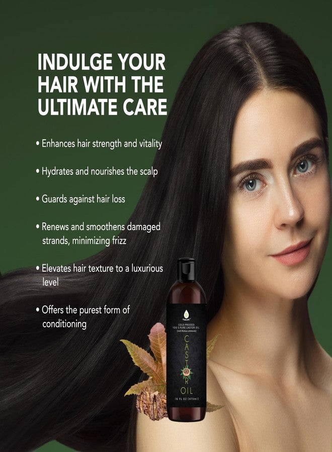 Pursonic Castor Oil (16oz) Cold-Pressed, 100% Pure, Hexane-Free Castor Oil-Moisturizing & Healing, For Dry Skin, Hair Growth - For Skin, Hair Care, Eyelashes - Image 3