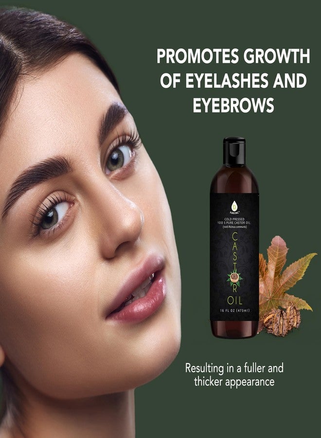 Pursonic Castor Oil (16oz) Cold-Pressed, 100% Pure, Hexane-Free Castor Oil-Moisturizing & Healing, For Dry Skin, Hair Growth - For Skin, Hair Care, Eyelashes - Image 5