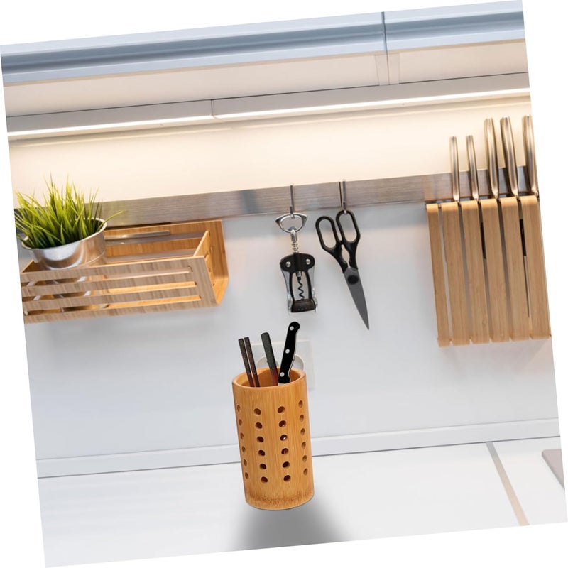 IMIKEYA Tableware Holder with Draining Design Utensil Organizer Bucket for Kitchen and Study Cutlery Storage Container Large Capacity Practical Knives Organizer - Image 3