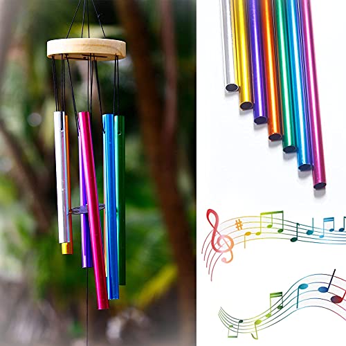 Lilone Brass 7 Color Pipes Wind Chimes For Home Decor (Made In India) | 24 Inch Long Jb799M - Image 2