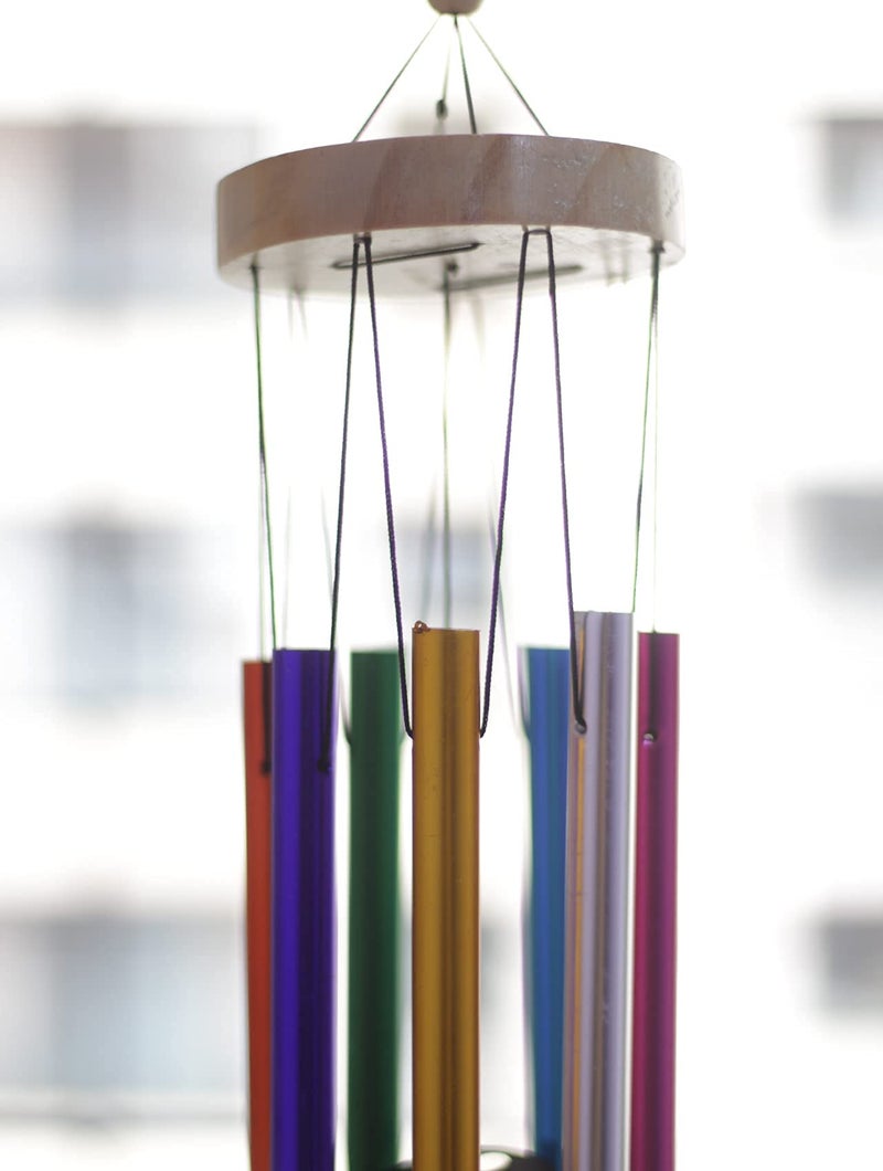 Lilone Brass 7 Color Pipes Wind Chimes For Home Decor (Made In India) | 24 Inch Long Jb799M - Image 4