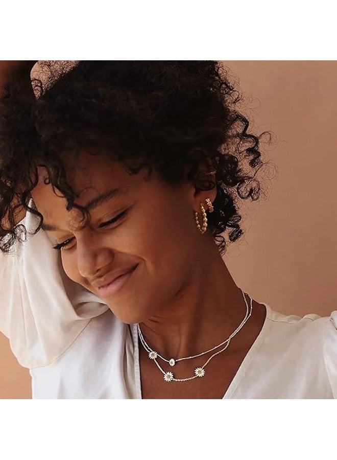 ميفيكو المرأة هاجي أقراط الذهب هوب 14K الذهب شغل صغيرة بسيطة اليدوية هيبوالرجينيك مجوهرات يومية - Image 2