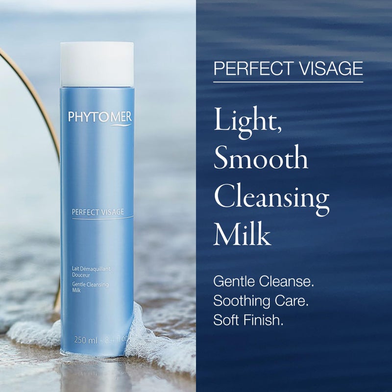 Phytomer Perfect Visage Gentle Cleansing Milk | Moisturzing Daily Face Cleanser & Makeup Remover | Sustainable & Eco-Friendly Skincare | 250ml - Image 2