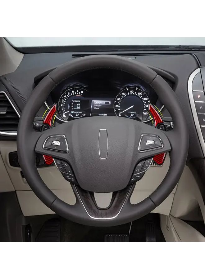 Carbon Fiber Shift Paddles Steering Wheel Sticker Trim for Lincoln MKC MKX MKZ 2013 2021 Ford Edge Mondeo S MAX 2015 2024 Fusion 2013 2020 Galaxy 2016 2023 Accessories BR 07 Black - Image 4