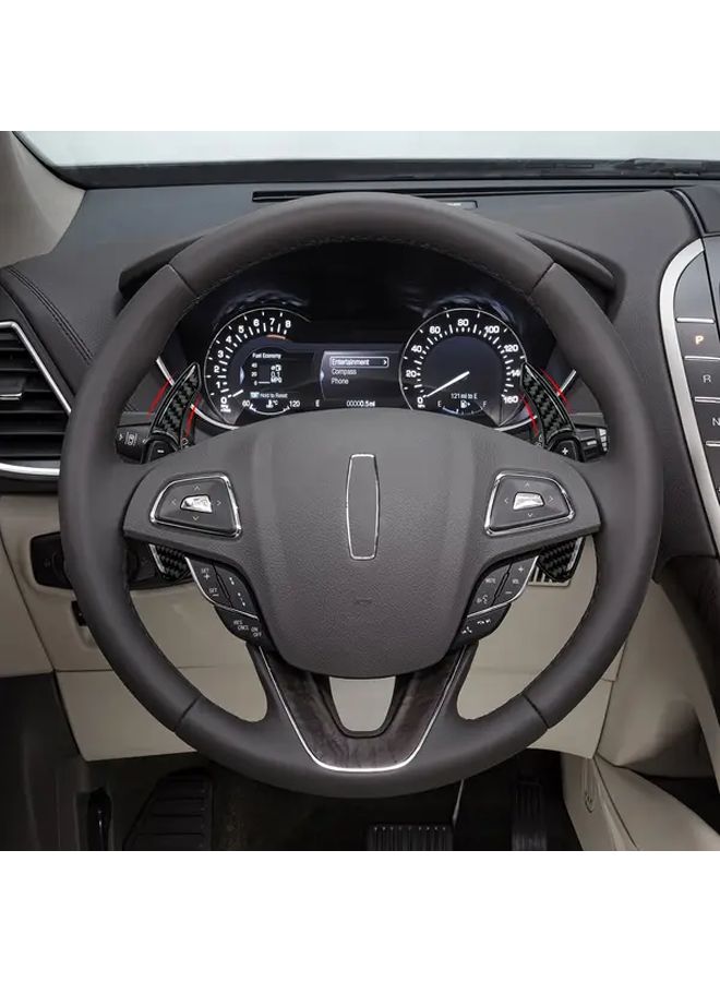 Carbon Fiber Shift Paddles Steering Wheel Sticker Trim for Lincoln MKC MKX MKZ 2013 2021 Ford Edge Mondeo S MAX 2015 2024 Fusion 2013 2020 Galaxy 2016 2023 Accessories BR 07 Black - Image 5