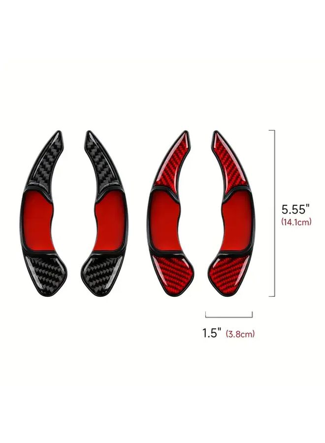 Carbon Fiber Shift Paddles Steering Wheel Sticker Trim for Lincoln MKC MKX MKZ 2013 2021 Ford Edge Mondeo S MAX 2015 2024 Fusion 2013 2020 Galaxy 2016 2023 Accessories BR 07 Black - Image 2