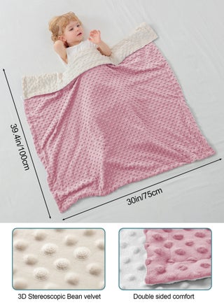 Baby Blanket for Boys Girls, Soft Warm Plush Minky Baby Blanket with Dotted Backing, Newborn Double Layer Receiving Blanket for Stroller Crib - view 2