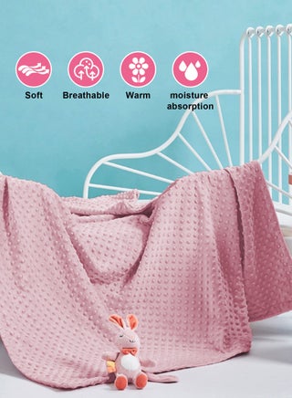 Baby Blanket for Boys Girls, Soft Warm Plush Minky Baby Blanket with Dotted Backing, Newborn Double Layer Receiving Blanket for Stroller Crib - view 3
