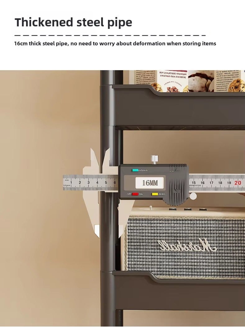 Cozy Nest 4-Layer Rolling Storage Trolley with Lockable Wheels Mobile Organizer Rack with Handles for Kitchen Bathroom Office Bedroom Multipurpose Storage Cart with Deep Trays Easy to Assemble - Image 5