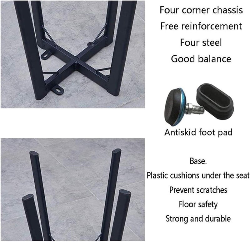 Harmony Home 5-Piece Round Dining Table Set – Wooden Table with 4 Upholstered Chairs, Small Dining Room Furniture, Black - Image 3