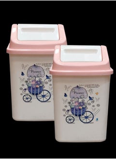 LACOT GENERAL TRADING LLC Set of 2 pcs Plastic Dust Bin With Swing Top For Home, Office, Factory -8 Ltr  - Image 1