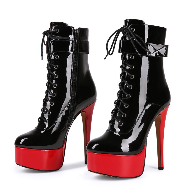 Nightclub Steel Tube Dancing Boots Thin Heel Electroplated Short Boots Stage Hate Sky High Thick-Soled Adult Fashion Shoes - Image 1