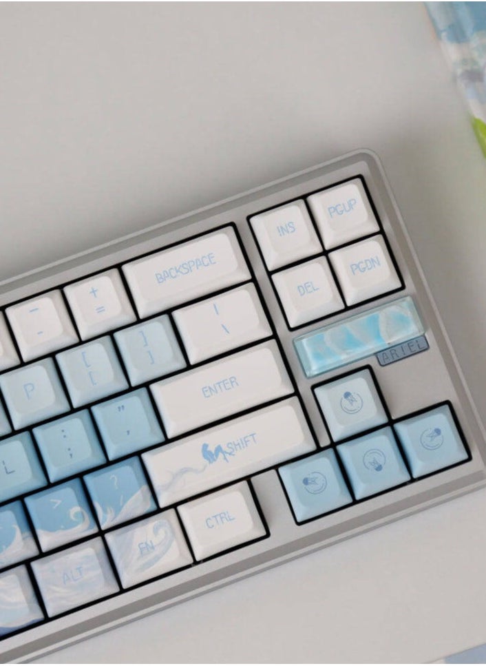 Varmilo - Sword68 Wireless Mechanical Keyboard, Varmilo MX Daisy L Switch, Hot-Swappable, PBT Keycaps, Fully CNC Metal Case, Tri-Mode Connectivity, US QWERTY Layout, Ariel - Image 1