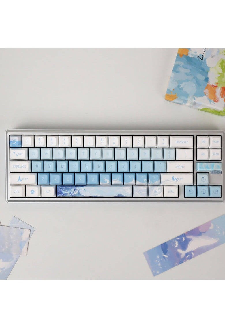 Varmilo - Sword68 Wireless Mechanical Keyboard, Varmilo MX Daisy L Switch, Hot-Swappable, PBT Keycaps, Fully CNC Metal Case, Tri-Mode Connectivity, US QWERTY Layout, Ariel - Image 1