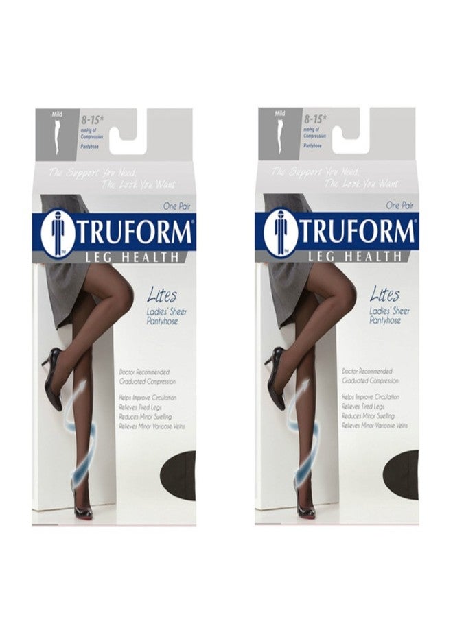 Truform Compression 8-15 mmHg Sheer Pantyhose Beige, Medium, 2 Count (1765BG-M 2PK) - Image 3