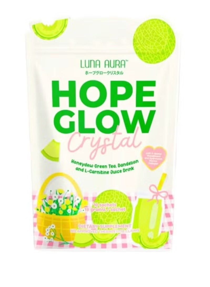 لونا أورا مشروب شاي أخضر بالعسل وخلاصة الهندباء وحمض الكارنيتين من هوب جلو (كريستال) - 10 أكياس - 18 جرامًا للكيس