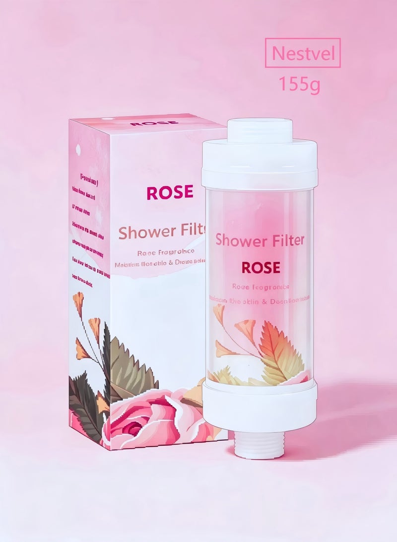 Nestvel Gel Shower Filter, Anti-Hair Loss, Prevents Dry Skin, Removes Chlorine, Removes Rust, Relaxing Aromatherapy, Non-Toxic (Rose Scent), 155g - Image 1