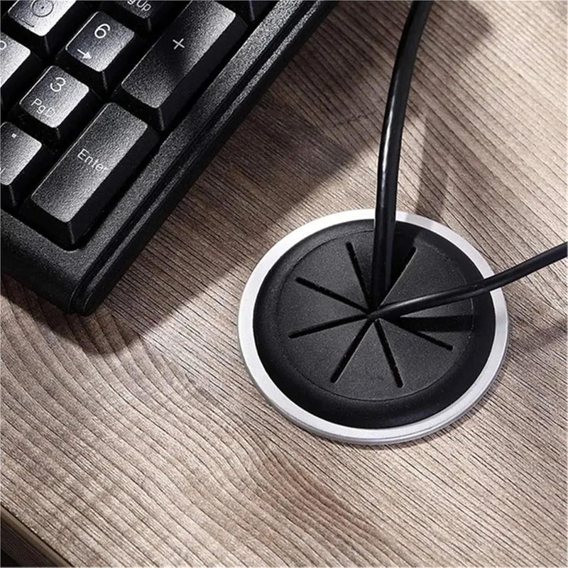 Black 60mm Desk Grommet 20pcs Cable Hole Cover Cord Organizer for Office TV Stand Workstation - Image 5