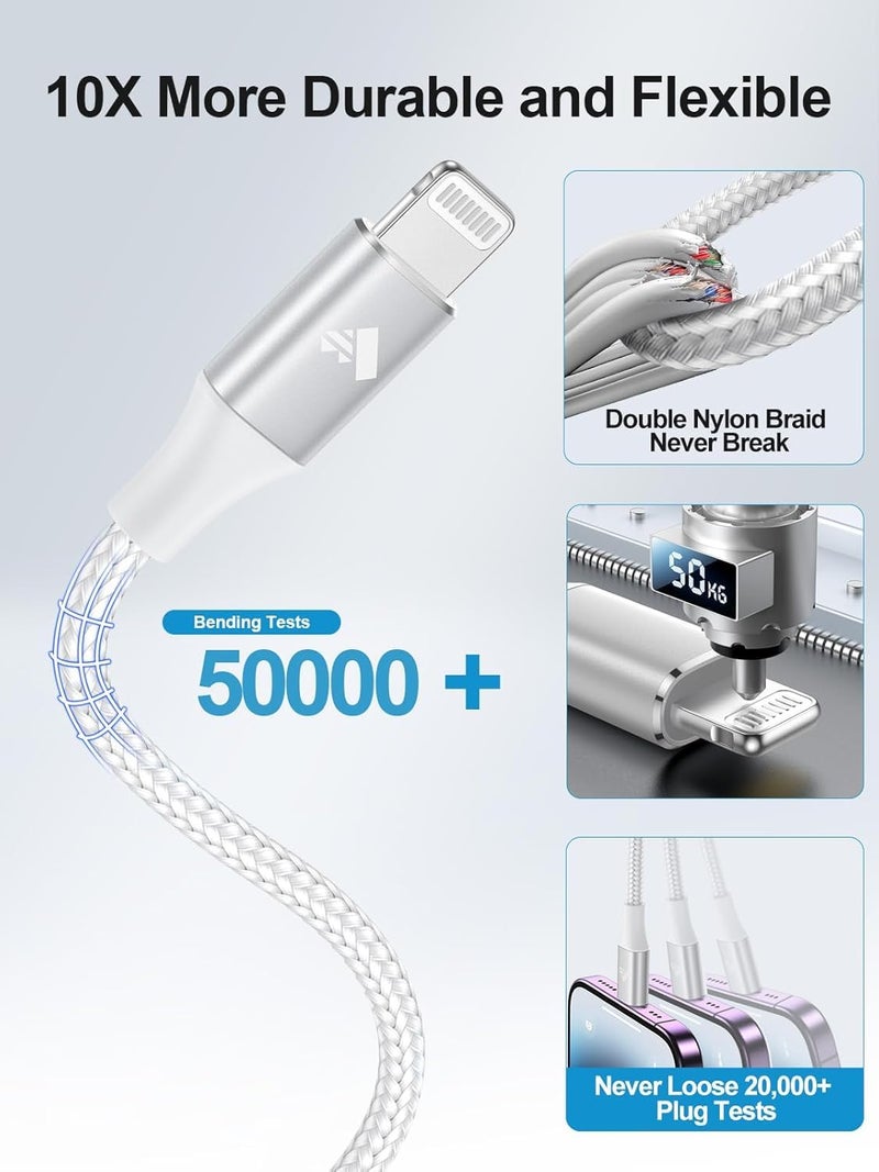 Aioneus USB C to Lightning Cable 2M, iPhone Charger Cable MFi Certified USB C iPhone Cord Type C Fast Charging Compatible with iPhone 14 13 12 11 8 7 Pro Max Mini X XS XR Plus, iPad - Image 4