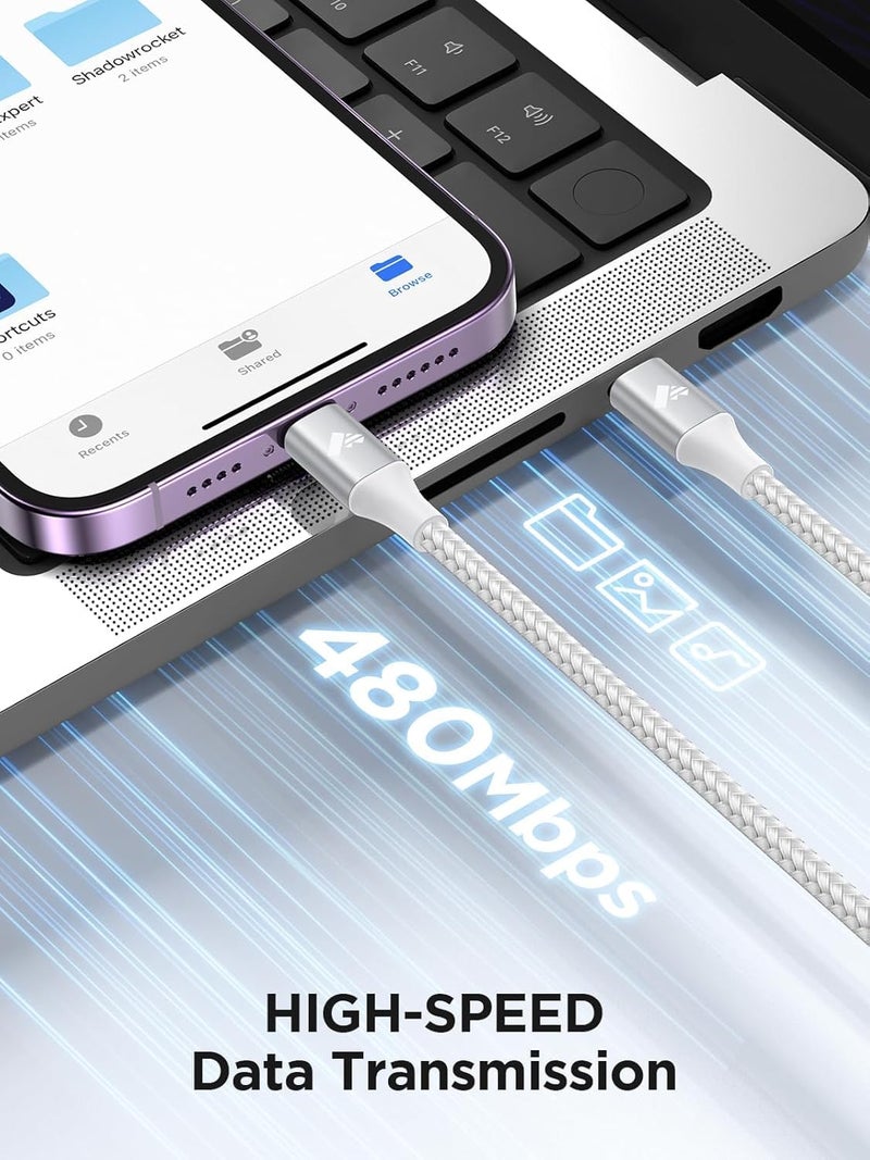 Aioneus USB C to Lightning Cable 2M, iPhone Charger Cable MFi Certified USB C iPhone Cord Type C Fast Charging Compatible with iPhone 14 13 12 11 8 7 Pro Max Mini X XS XR Plus, iPad - Image 5
