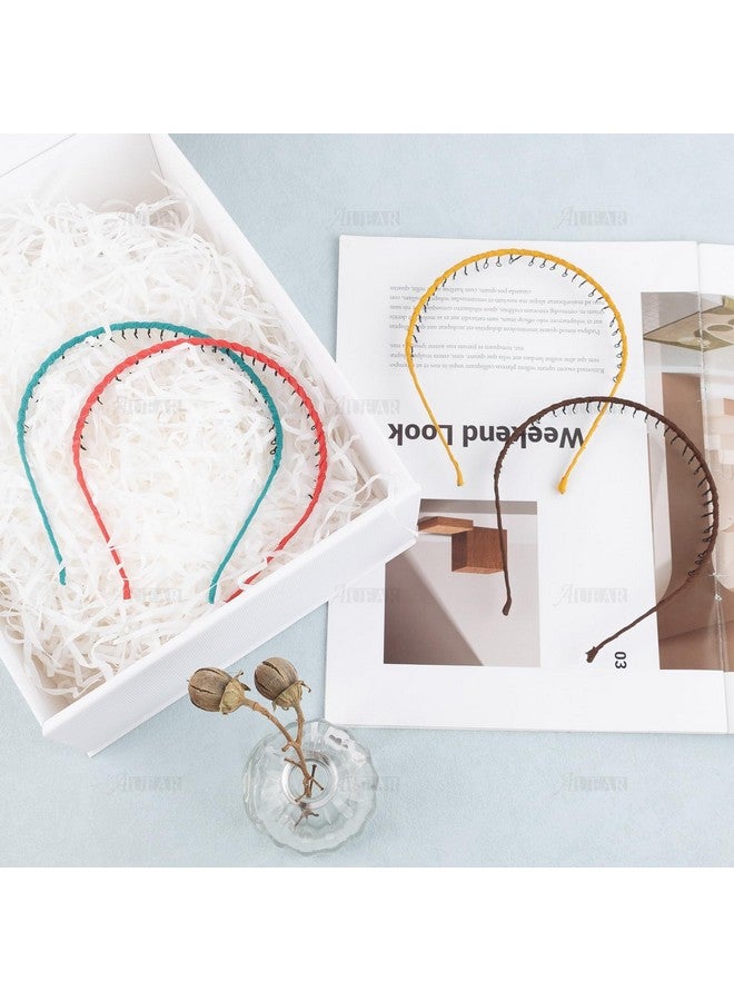 AUEAR 10 Pcs Vintage Metal Headband With Teeth Ribbon Wrapped Teeth Comb Hair Hoop Hairband For Women Girls (Multi Color) - Image 2