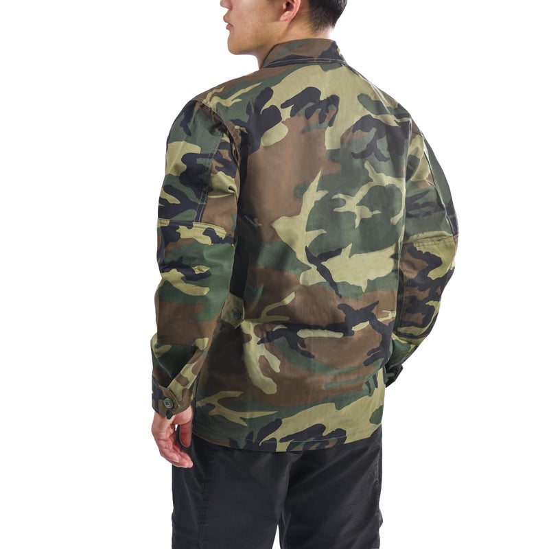 BACKBONE Mens Army Military Battle Dress Uniform BDU Shirt Camo Top Jacket (Woodland Camo,Size L) - Image 3
