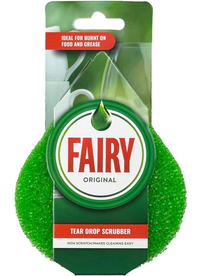 Fairy Teardrop Scrubber – Non-Scratch Multipurpose Cleaning Pad for Dishes, Pots & Pans - Image 1