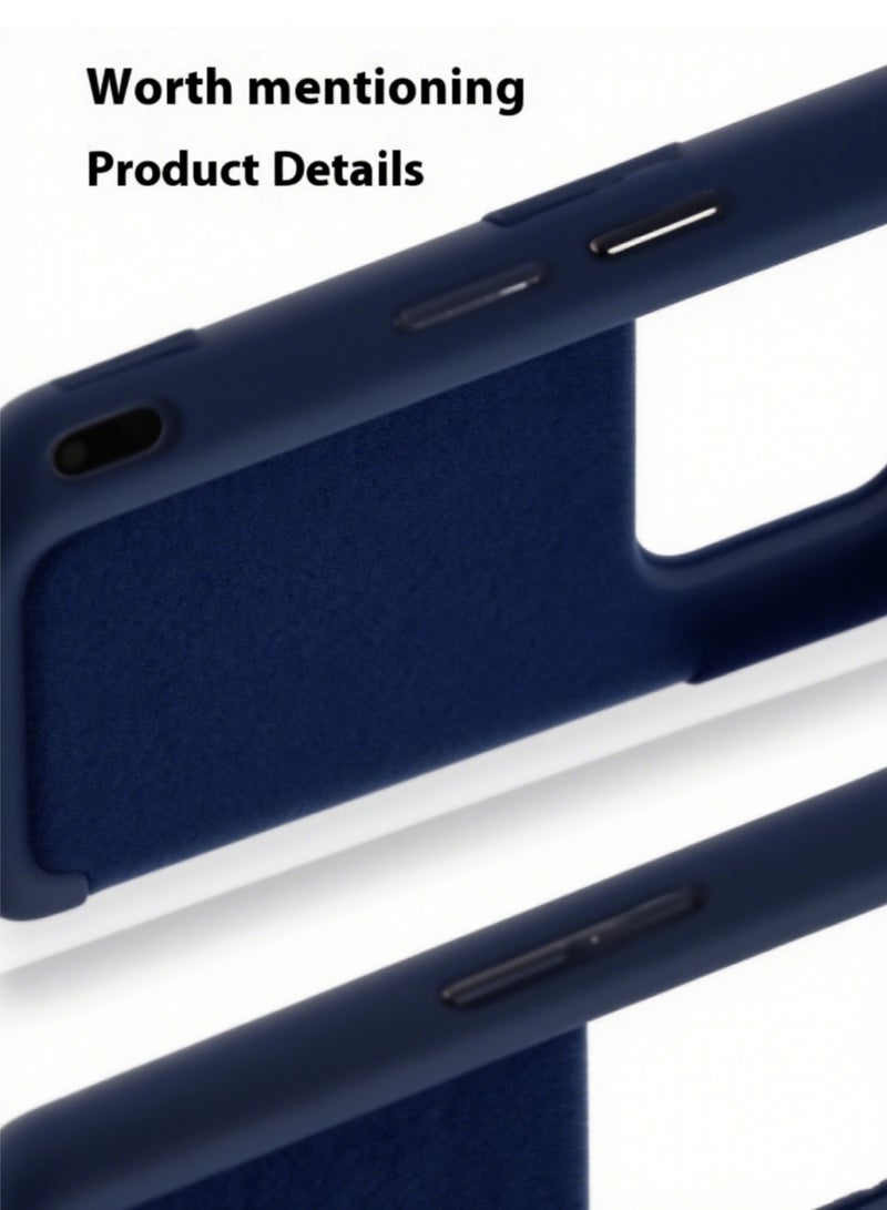 اووكاي جراب متوافق مع iPhone 17 Pro Max، جراب واقٍ كامل الجسم من المطاط السيليكوني السائل الناعم عالي الجودة من سلسلة Silky and Soft Touch لهاتف iPhone 17 Pro Max (أزرق داكن) - Image 4