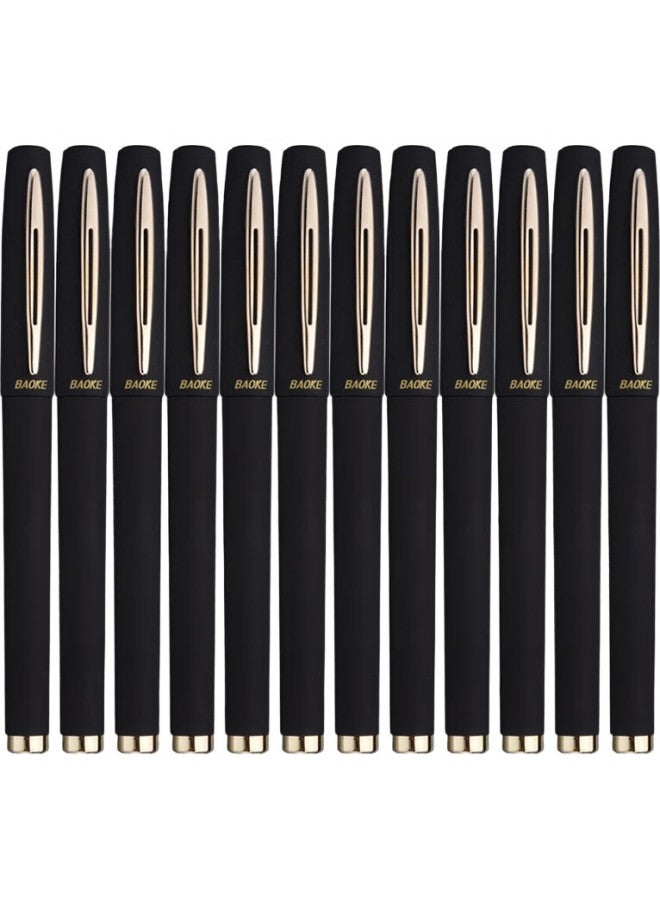 Baoke Pc1828 0.5Mm Large Capacity Gel Pen, Office Writing Pen, Matte Pen Barrel, Quality Signature Pen, Black, 12 Pens/Box - Image 2