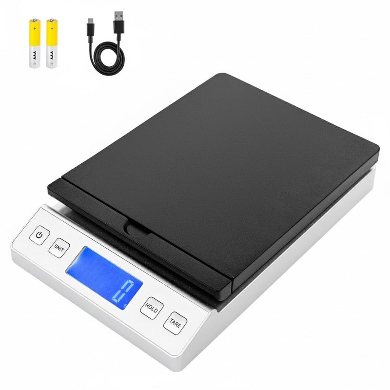 Smart Weigh ميزان شحن بريدي رقمي، سعة 66 رطل، دقة 0.1 أونصة، وظيفة الثبات والوزن الصافي، ميزان عالي الدقة، يشمل البطاريات وUSB-C - Image 1