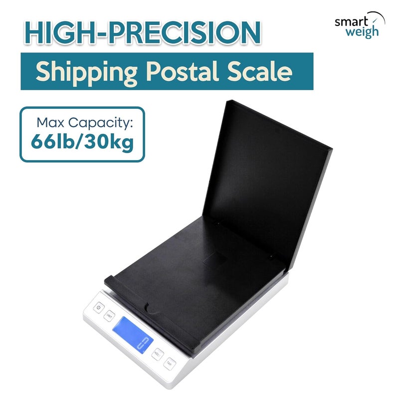 Smart Weigh ميزان شحن بريدي رقمي، سعة 66 رطل، دقة 0.1 أونصة، وظيفة الثبات والوزن الصافي، ميزان عالي الدقة، يشمل البطاريات وUSB-C - Image 2
