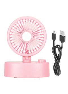 Thoraya Strong Wind Oscillating Fan Indicator Light Stepless Wind Adjustment Rotary Fan Cooling - Pink  - Image 1