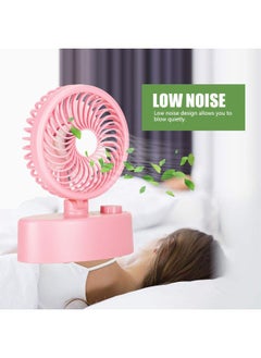 Thoraya Strong Wind Oscillating Fan Indicator Light Stepless Wind Adjustment Rotary Fan Cooling - Pink  - Image 2